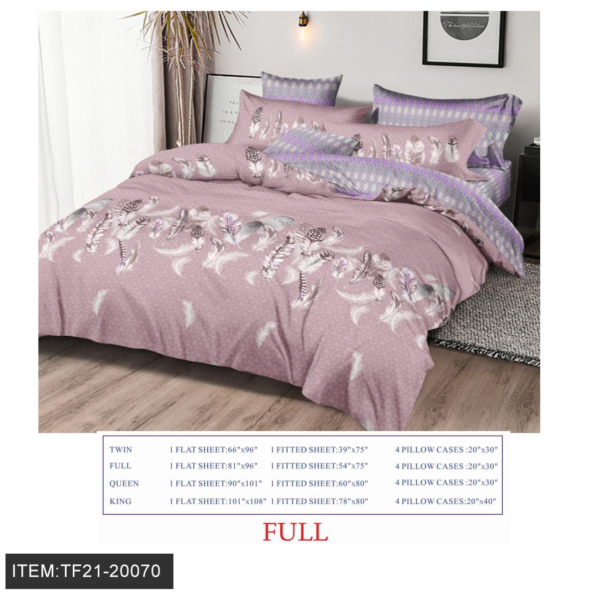 FULL SIZE SIX-PIECE PRINTED BED SHEET 8PC/CS (TF21-20070) image