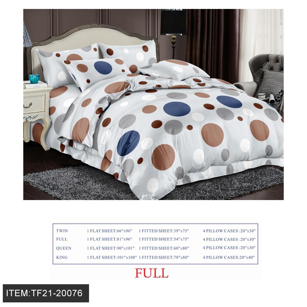 FULL SIZE SIX-PIECE PRINTED BED SHEET 8PC/CS (TF21-20076) image