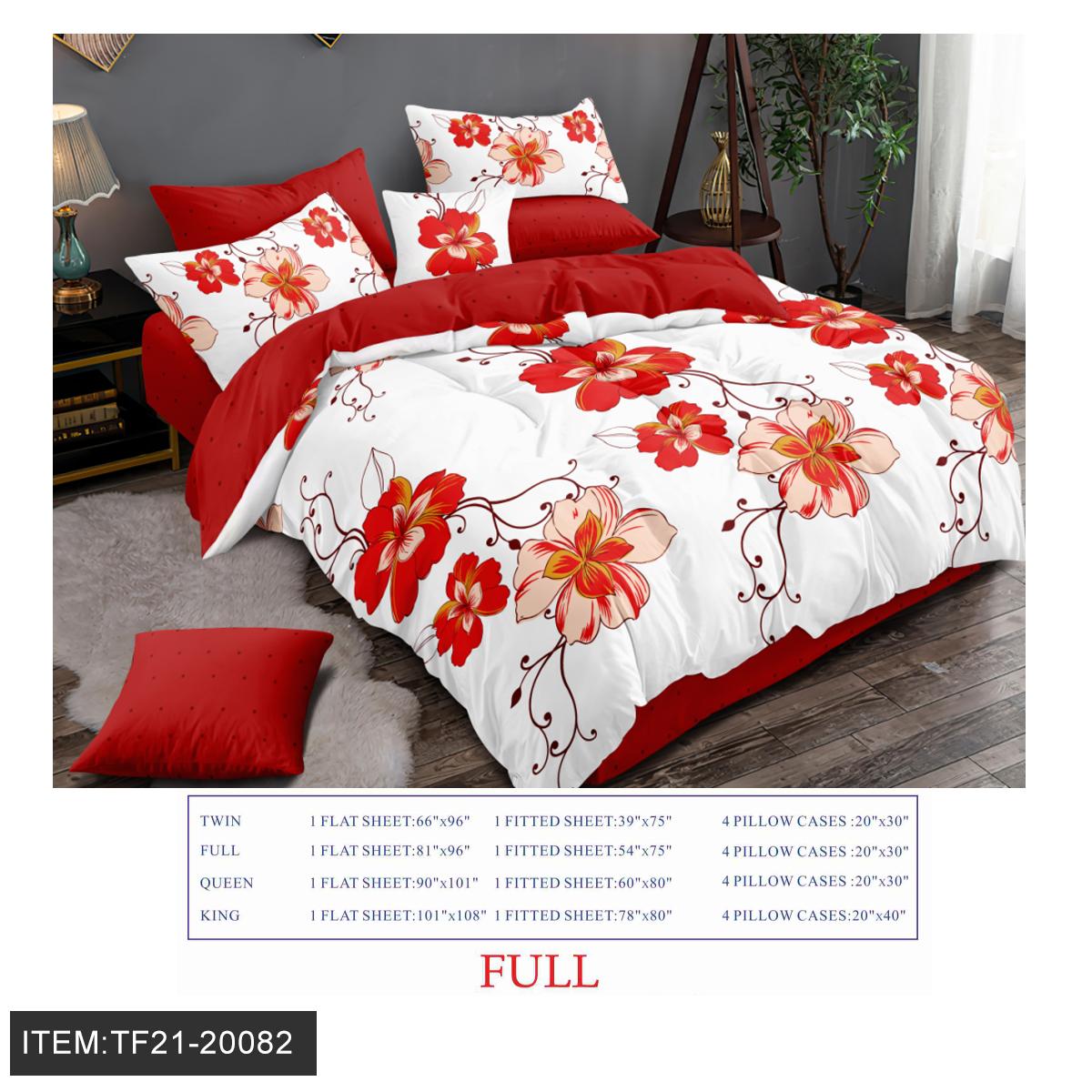 FULL SIZE SIX-PIECE PRINTED BED SHEET 8PC/CS (TF21-20082) image