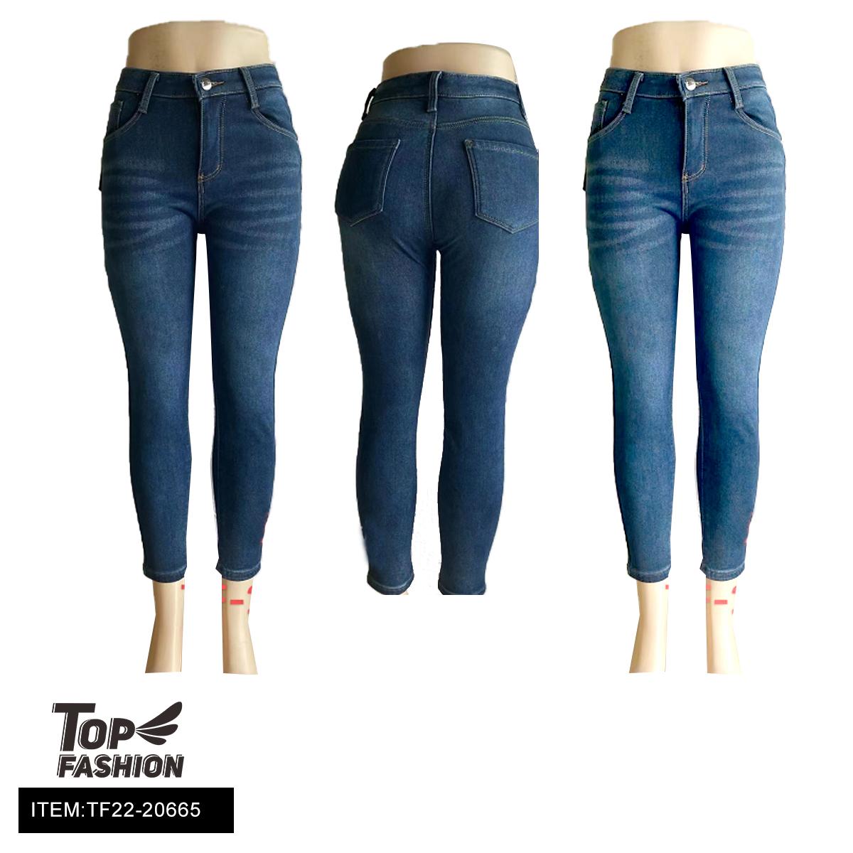 MIXED 2 COLORS HIGH STRETCH WOMENS FLEECE JEANS 36PC/CS (TF22-20665)