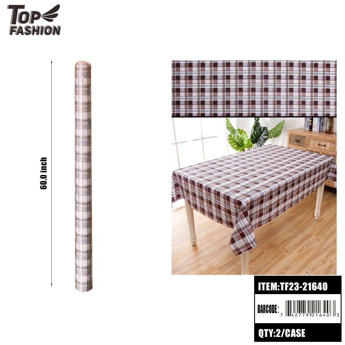 54BROWN CHECK PVC TABLECLOTH 22Y/ROLL 44Y/2ROLL/CS image