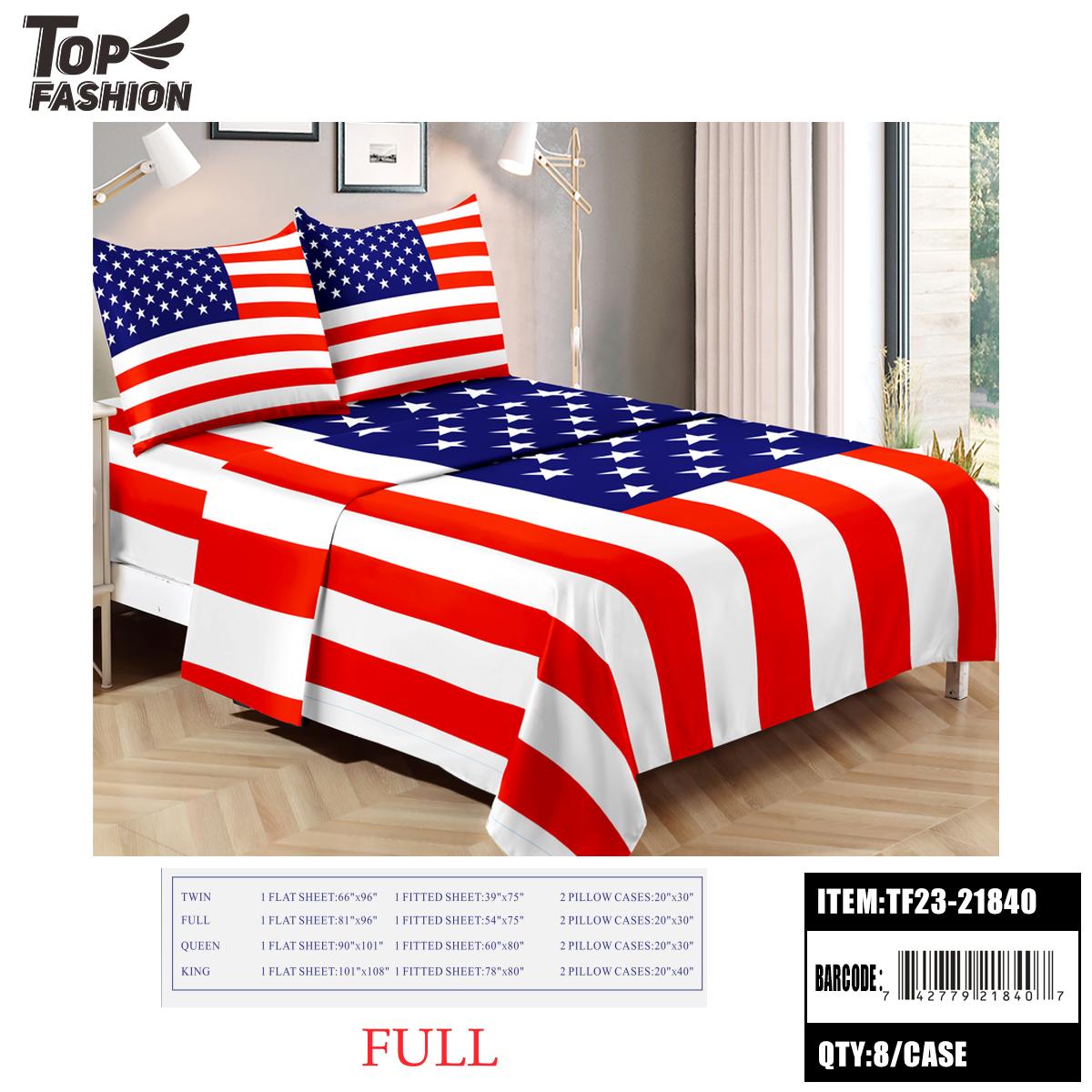 80G FULL SIZE AMERICAN FLAG BED SHEET SET OF FOUR 8PC/CS image