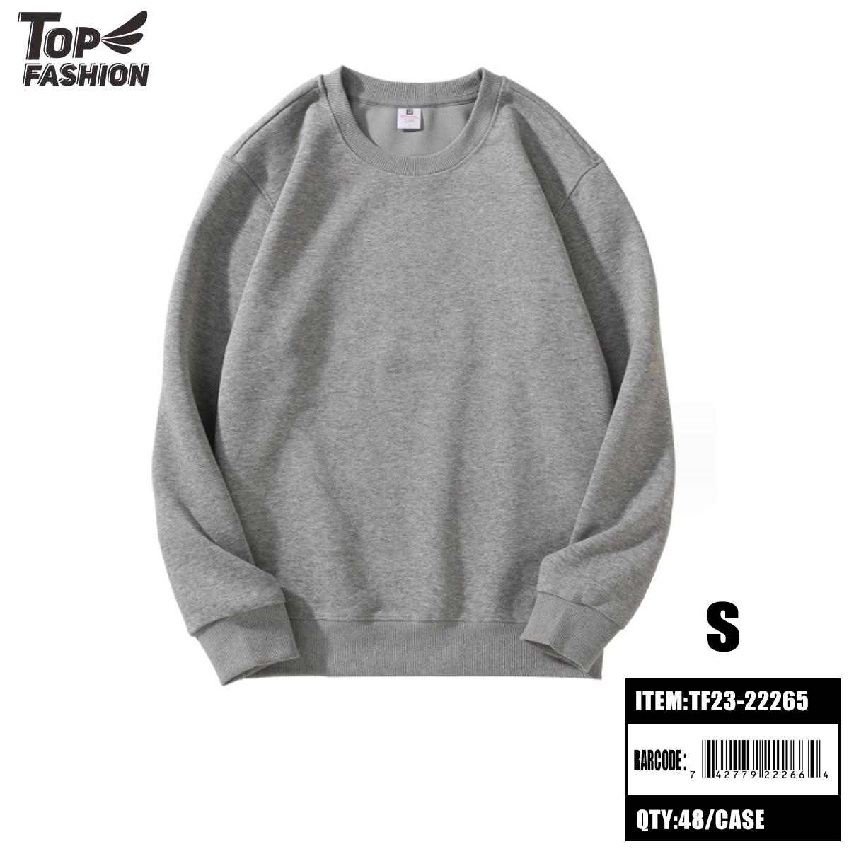 S SIZE 320G LIGHT GRAY ROUND NECK SWEATSHIRT 48PC/CS image