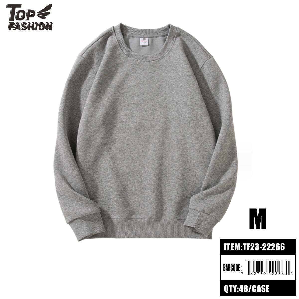 M SIZE 320G LIGHT GRAY ROUND NECK SWEATSHIRT 48PC/CS image