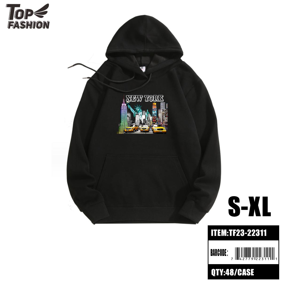 NEW YORK BLACK HOODIED SWEATSHIRT (S-XL) 48PC/CS (TF23-22311) image