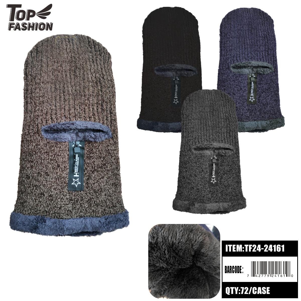 MIXED 4 COLORS CHENILLE ZIPPER MASK PLUS FLEECE HAT 6DZ/CS image