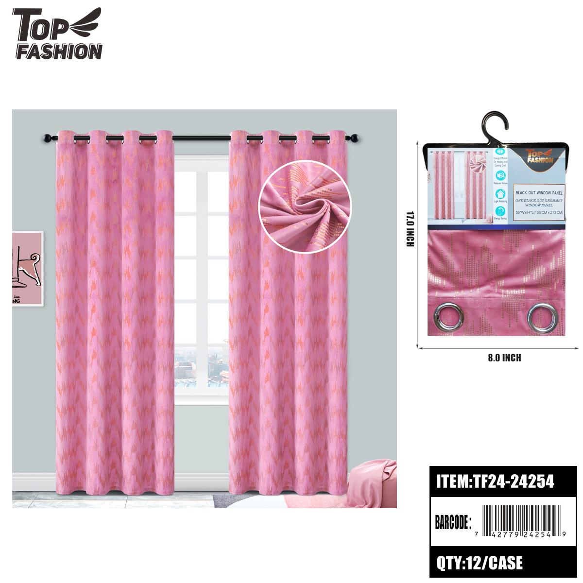 PINK HOT STAMPING 84 BLACKOUT CURTAINS 12PC/CS (TF24-24254)