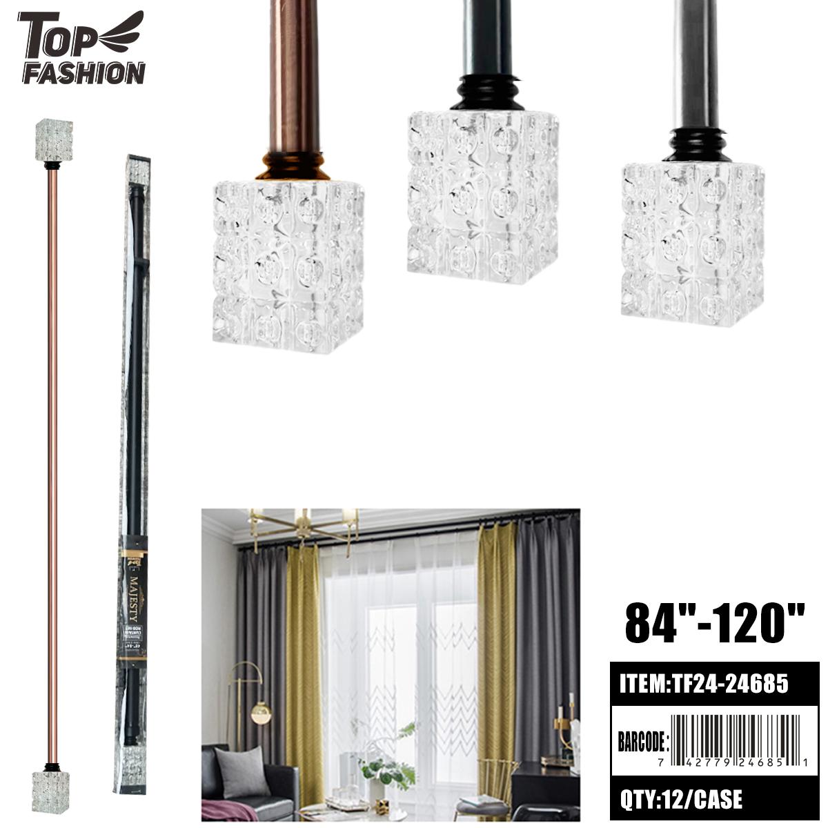 84"-120" MIXED 3 COLORS NINE GRID CRYSTAL CURTAIN ROD 12PC/C image