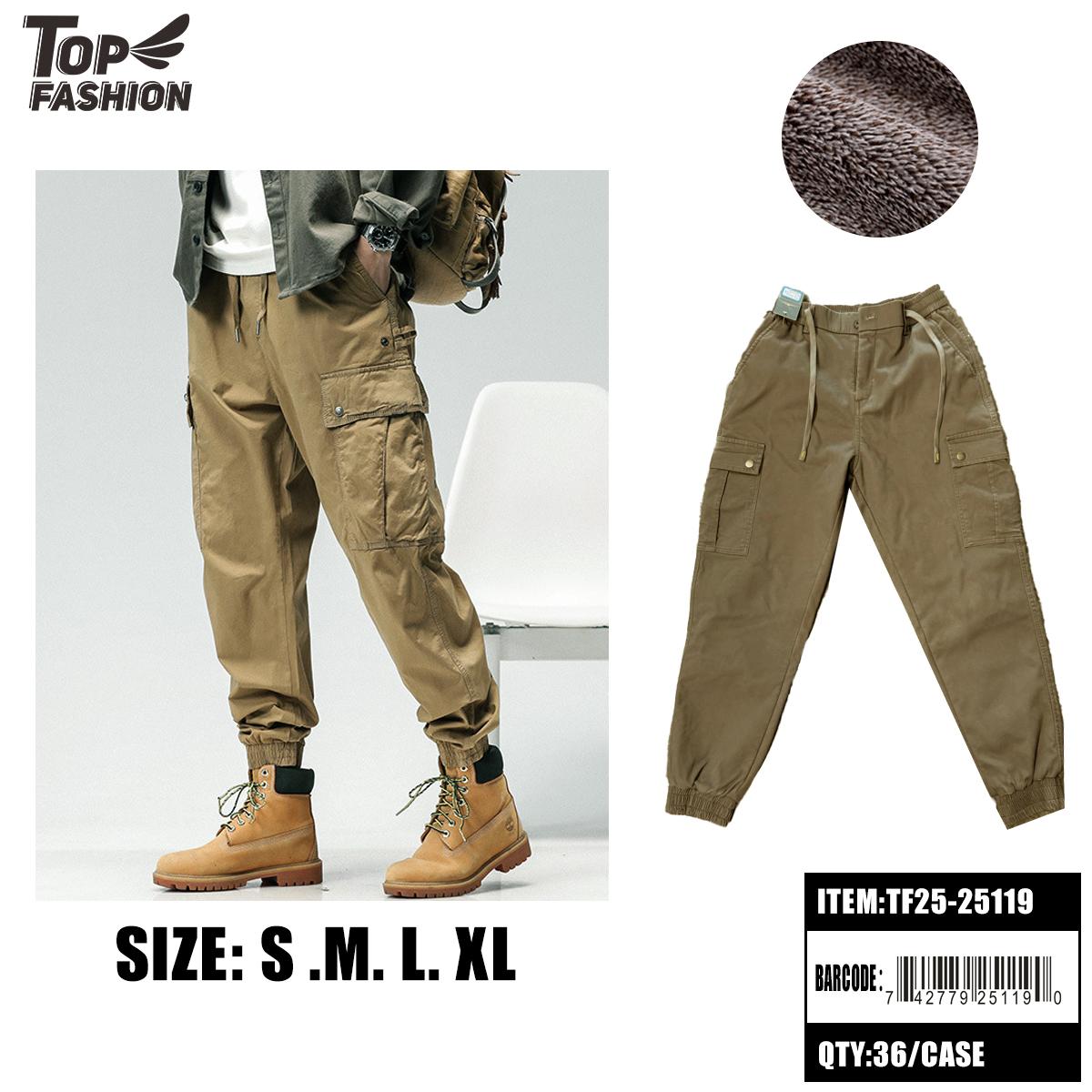 MENS FLEECE-LINED CARGO JOGGER PANT IN KHAKI 6PC/6BG/36PC/C image