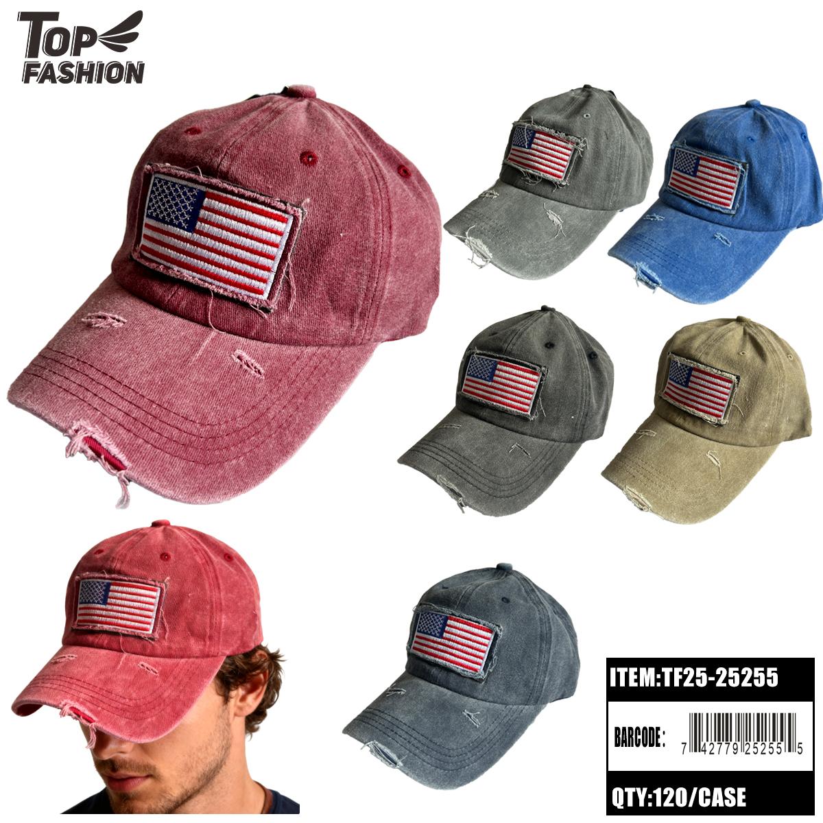 VINTAGE AMERICAN FLAG BASEBALL CAP 10DZ/CS