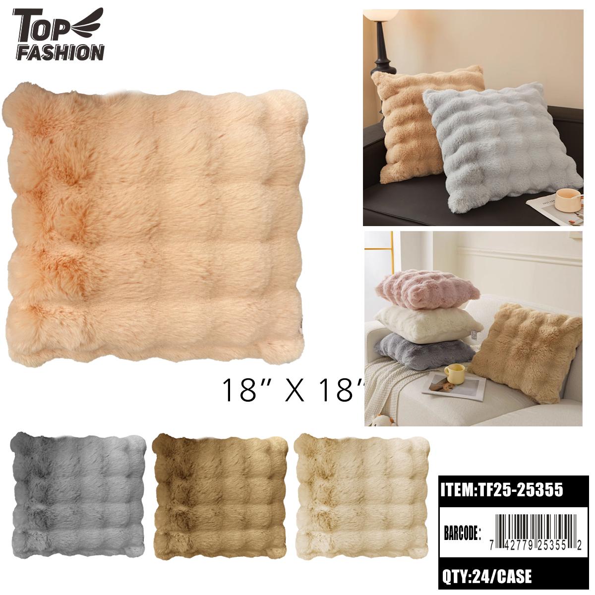 PLUSH CUSHION PILLOW MIX 4 COLORS 18X18 12PC/4BG/48PCCS image