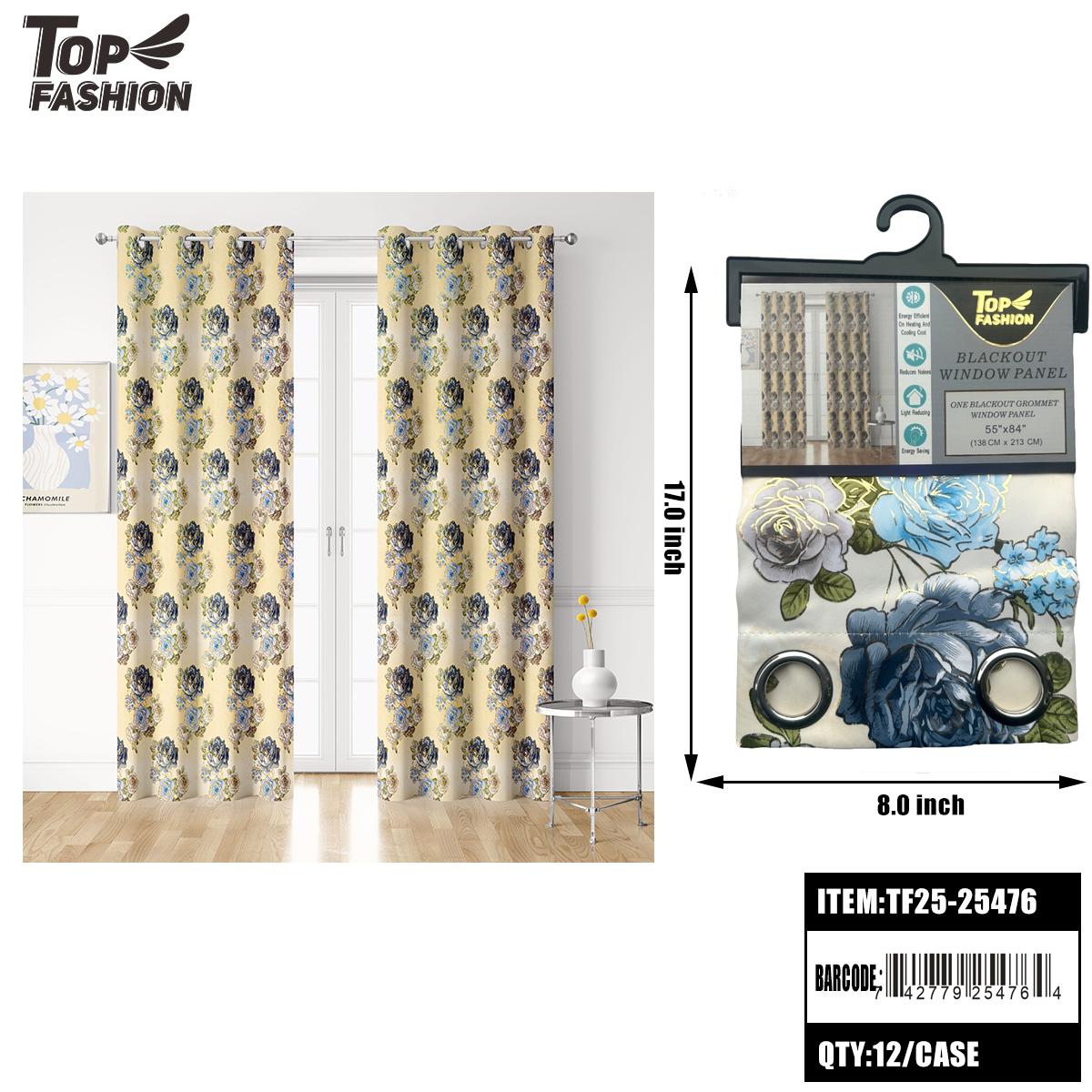 FLORAL BLACKOUT WINDOW CURTAIN PANEL 12PC/CS (TF25-25476) image