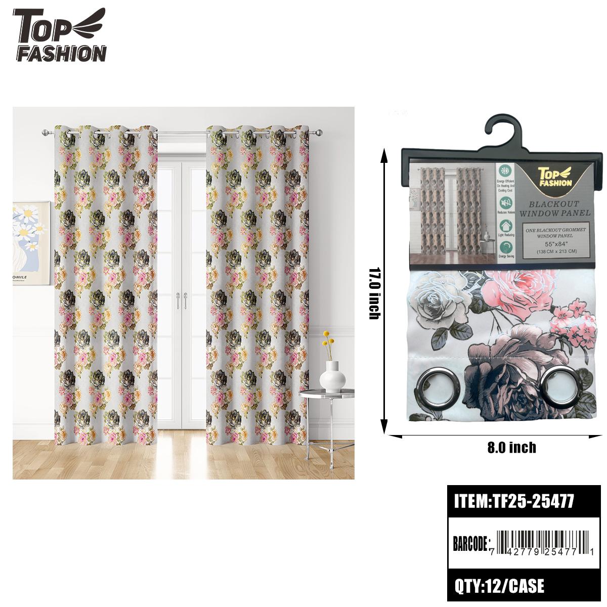 FLORAL BLACKOUT WINDOW CURTAIN PANEL 12PC/CS (TF25-25477) image