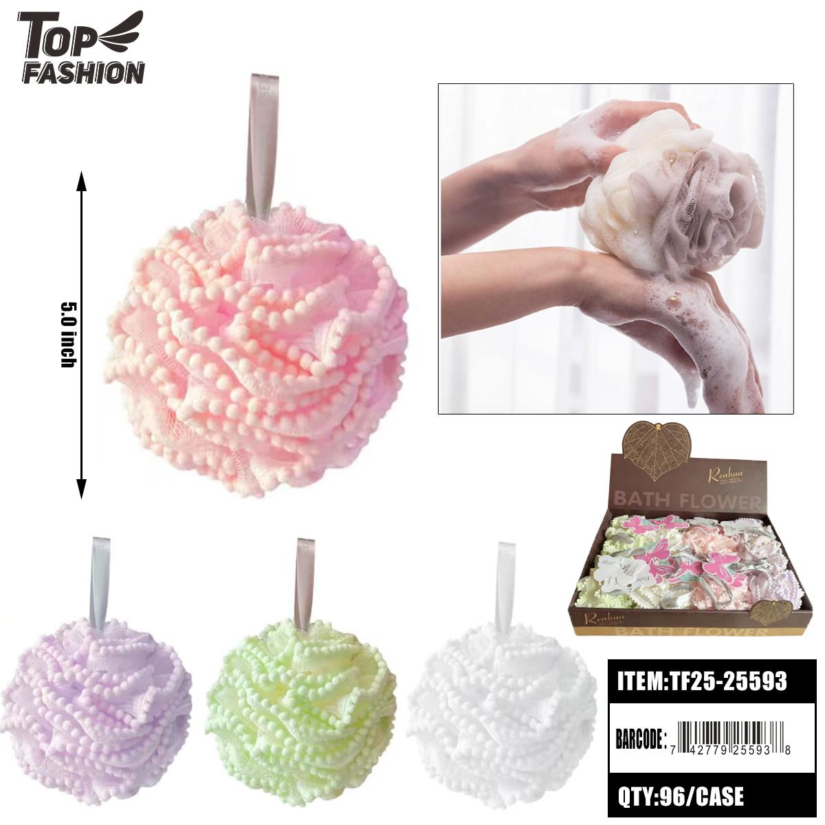 TEXTURED BATH FLOWER/SHOWER PUFF (16PC) 6BX/CS