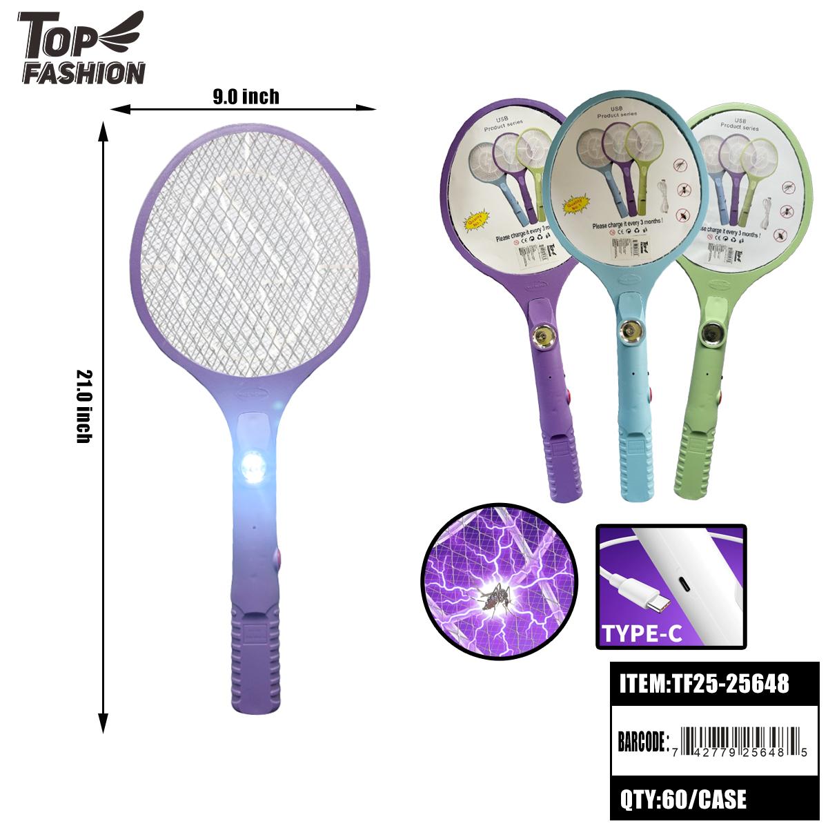 RECHARGEABLE ELECTRIC MOSQUITO SWATTER-TYPE-C CHARGING 60PC/ image
