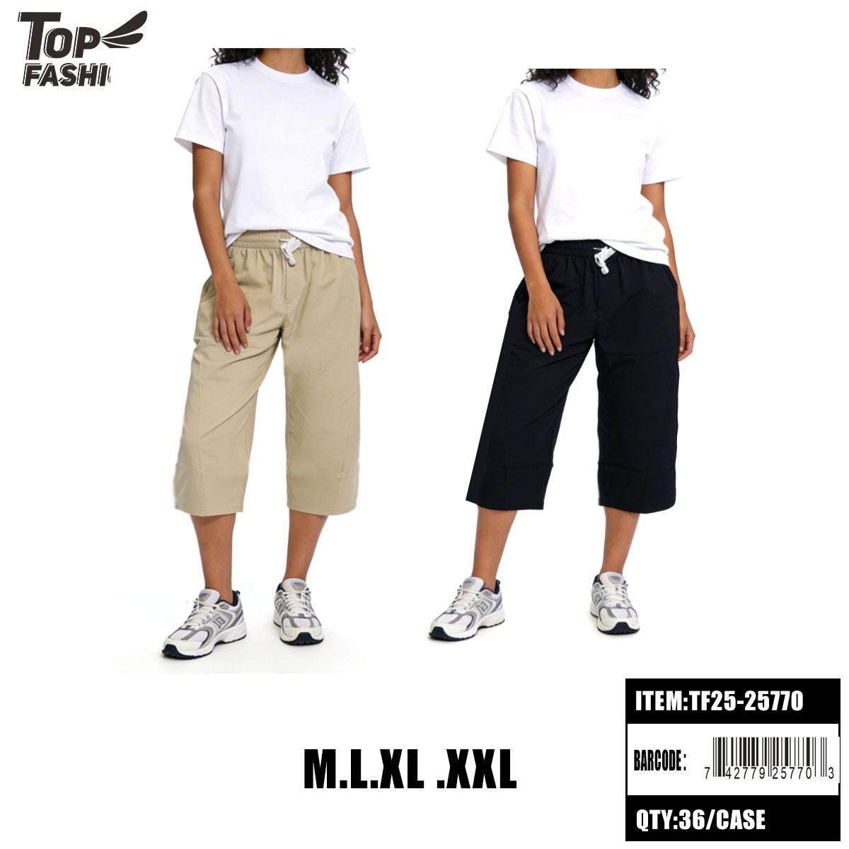WOMENS CASUAL CROPPED PANTS 3COLORS 6PC/6BG/36PC/C