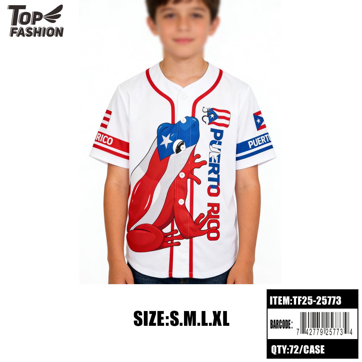 PUERTO RICO KIDS WHITE BUTTON BASEBALL JACKET 72PC/CS image