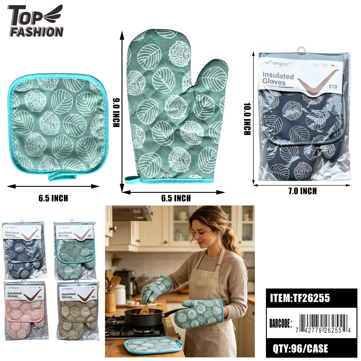 4 ASST LEAF OVEN MITT & MAT SET 8DZ/CS
