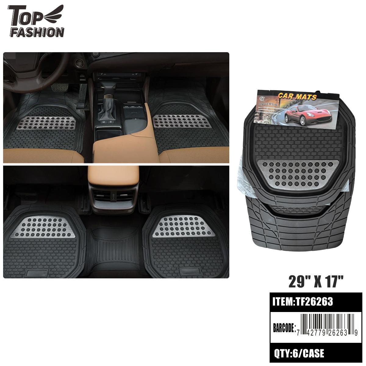 (4PC) UNIVERSAL RUBBER CAR FLOOR MATS 6PC/CS (TF26263) image