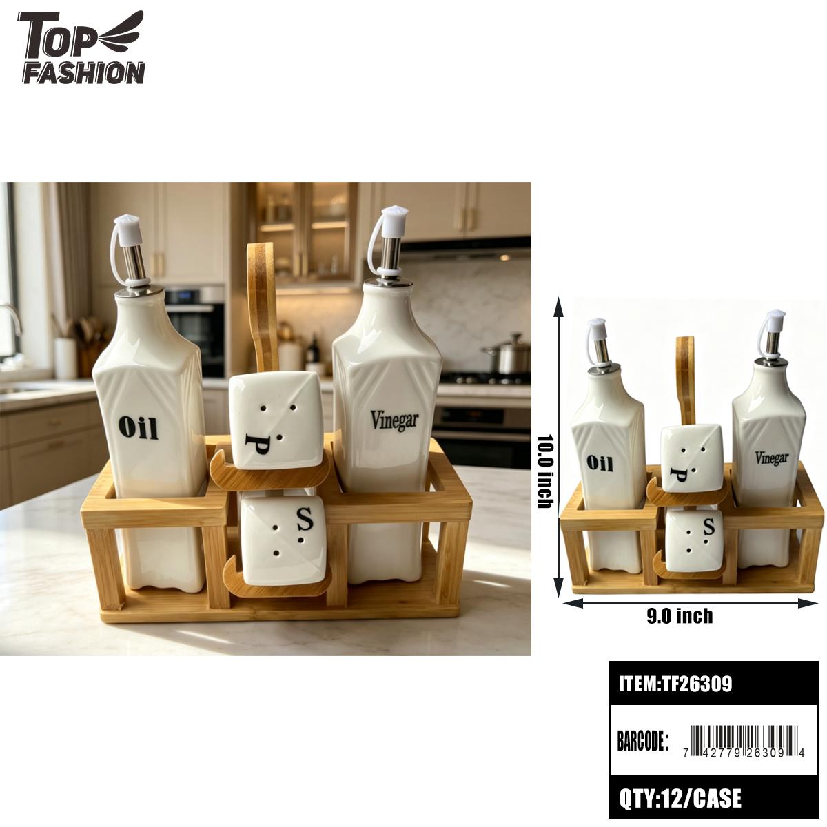 4PC CERAMIC OIL & VINEGAR SET 12PC/CS (TF26309) image