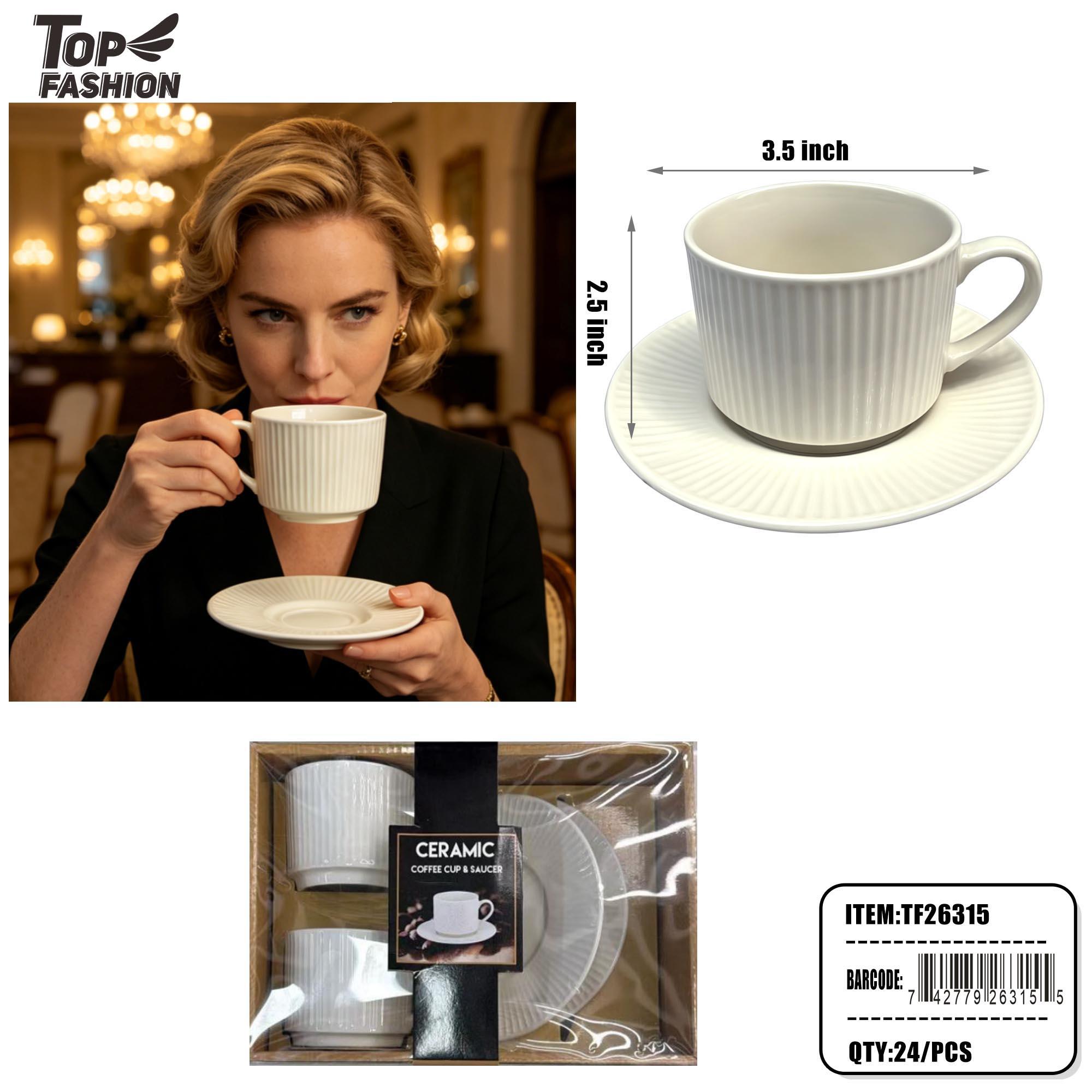 CERAMIC CUP & SAUCER SET (4PCS) 24SET/CS (TF26315) image