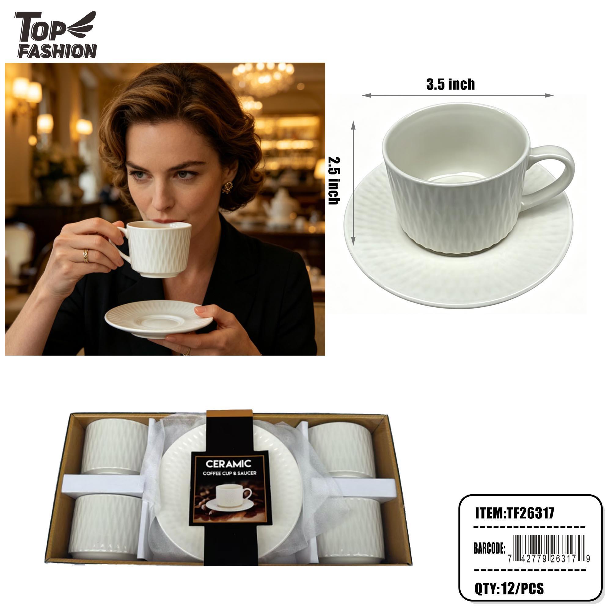 CERAMIC CUP & SAUCER SET (8PCS) 12SET/CS (TF26317) image