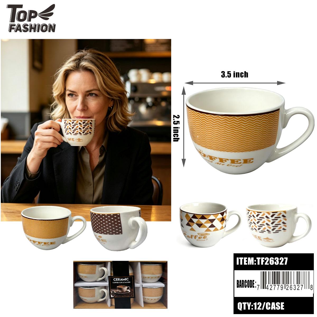 CERAMIC COFFEE CUP SET 4CLR (6PC) 12BX/CS (TF26327) image