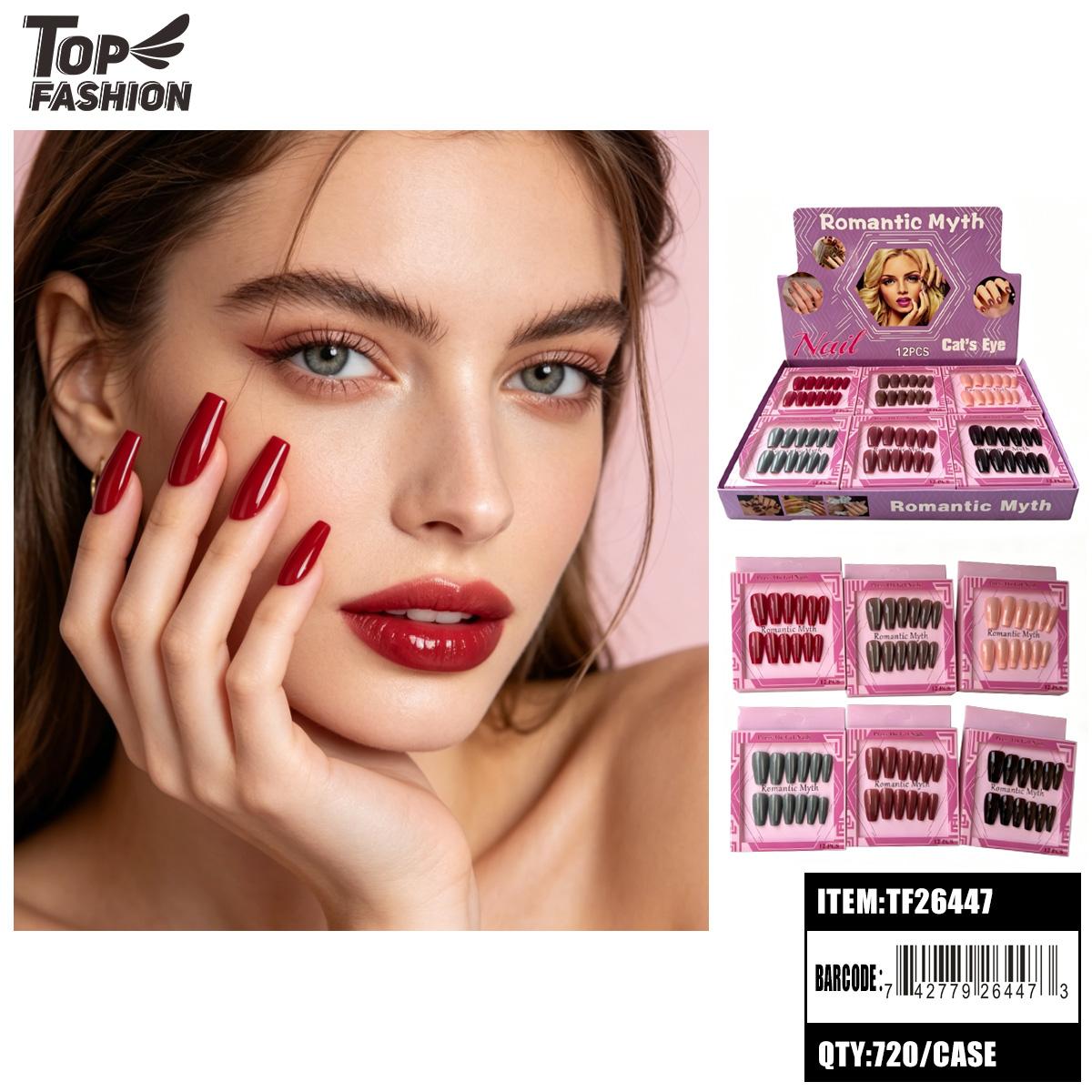 PRESS-ON GEL NAILS W/ GLUE 6 ASSORTED (12PC) 60DZ/CS (TF26447) image