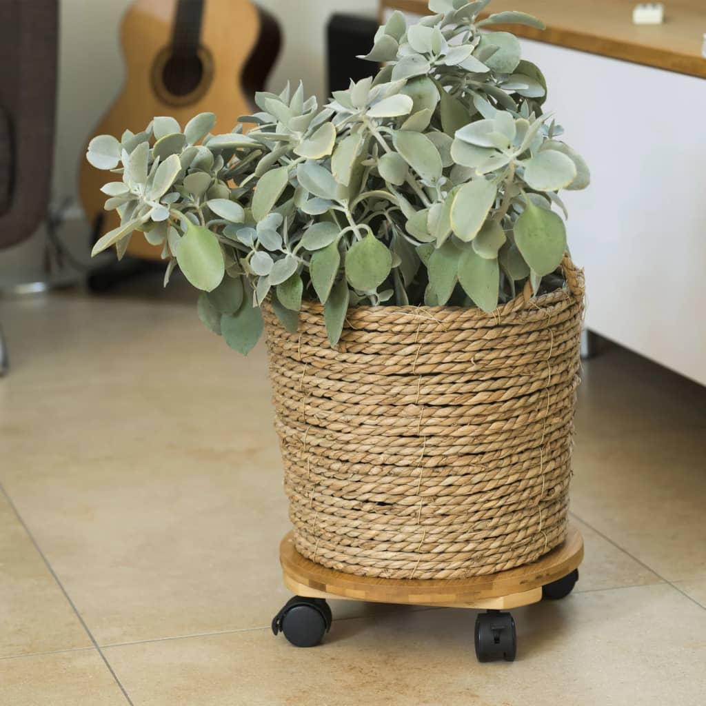 Nature Plant Trolley Brown Bamboo plastic composite Ø11.8 in x 3.1 in image