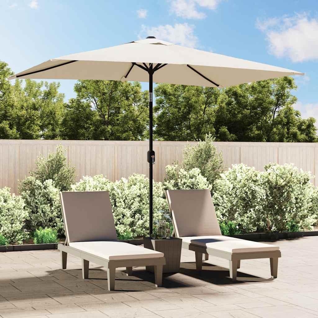 vidaXL Garden Parasol 78.7 Inchx118.1 Inch Sand White Rectangular image