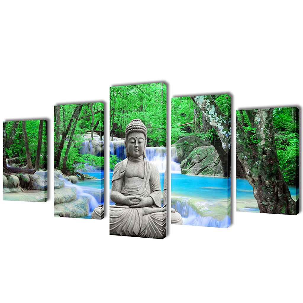 Canvas Wall Print Set Buddha 39" x 20 image