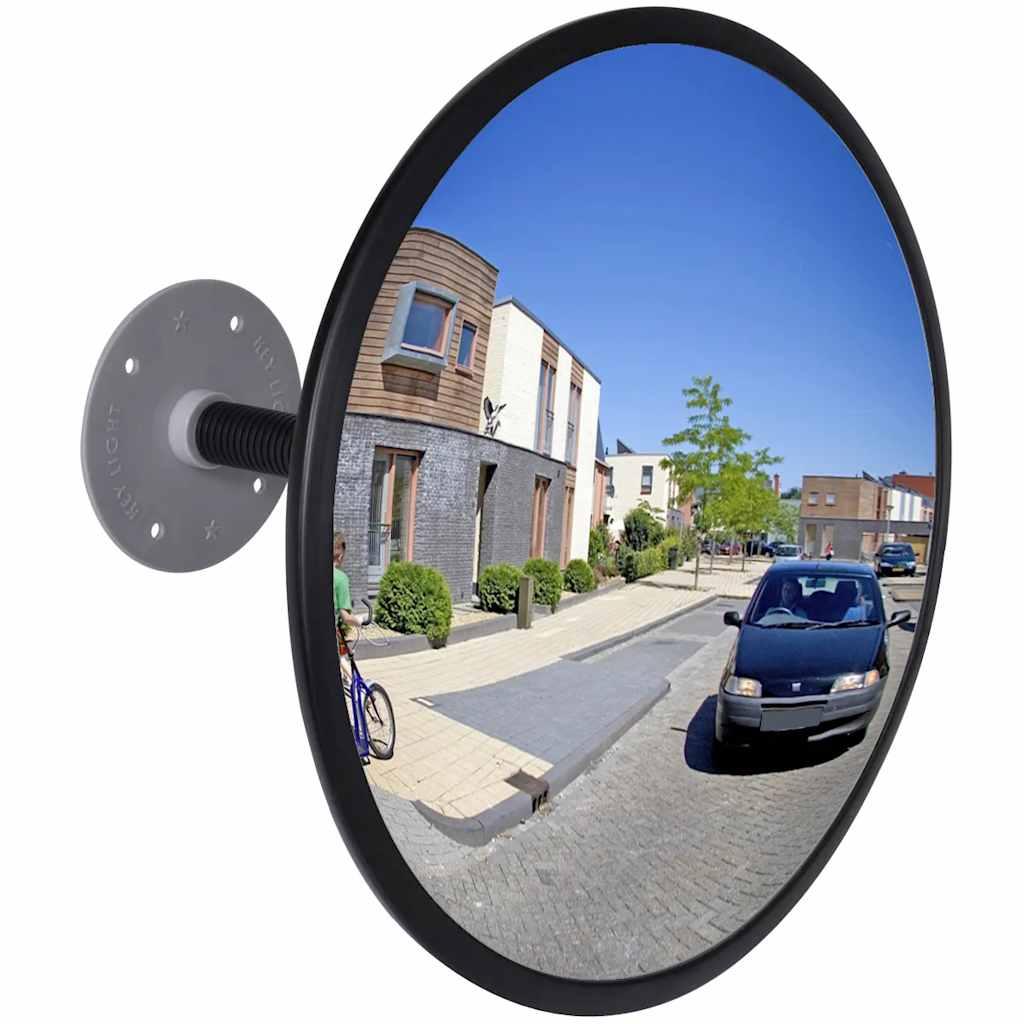 Convex Traffic Mirror Acrylic Black 12" Indoor image