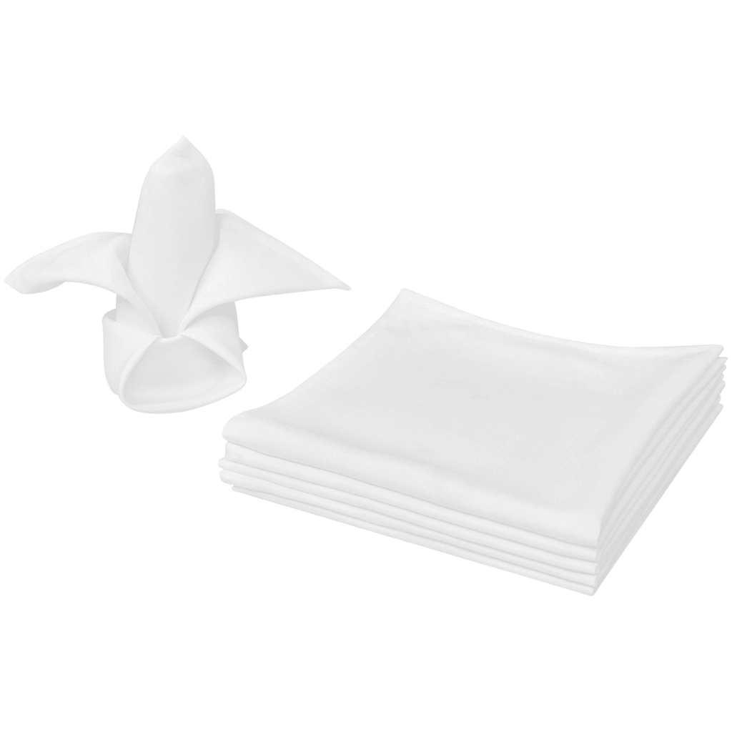 vidaXL Napkin Set of 100 White Polyester 19.7 x 19.7 in Dinner Napkin image