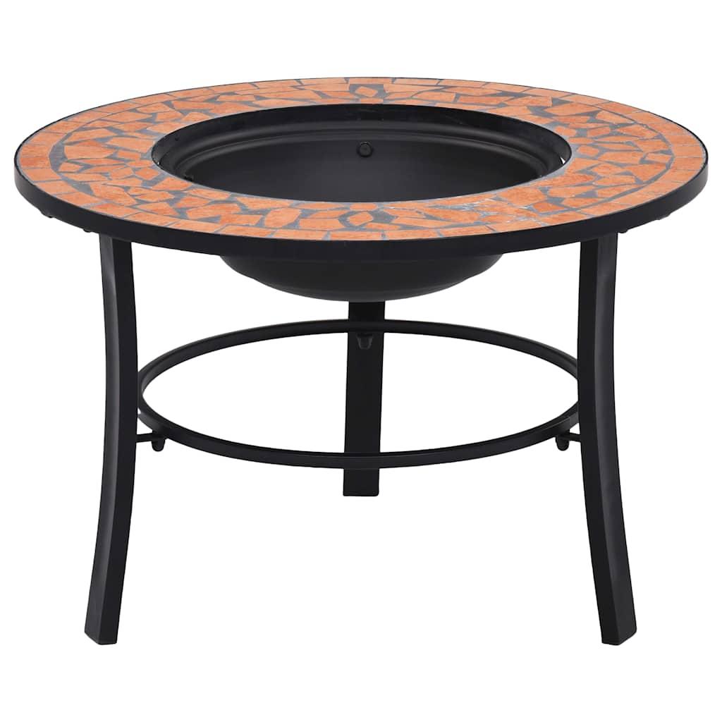 vidaXL Mosaic Fire Pit Terracotta 26.8 Inch Ceramic image