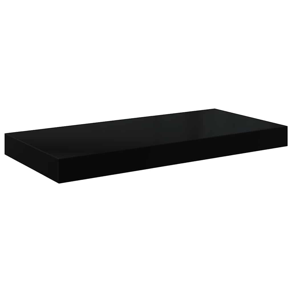 vidaXL Floating Wall Shelf High Gloss Black 19.7"x9.3"x1.5" MDF image