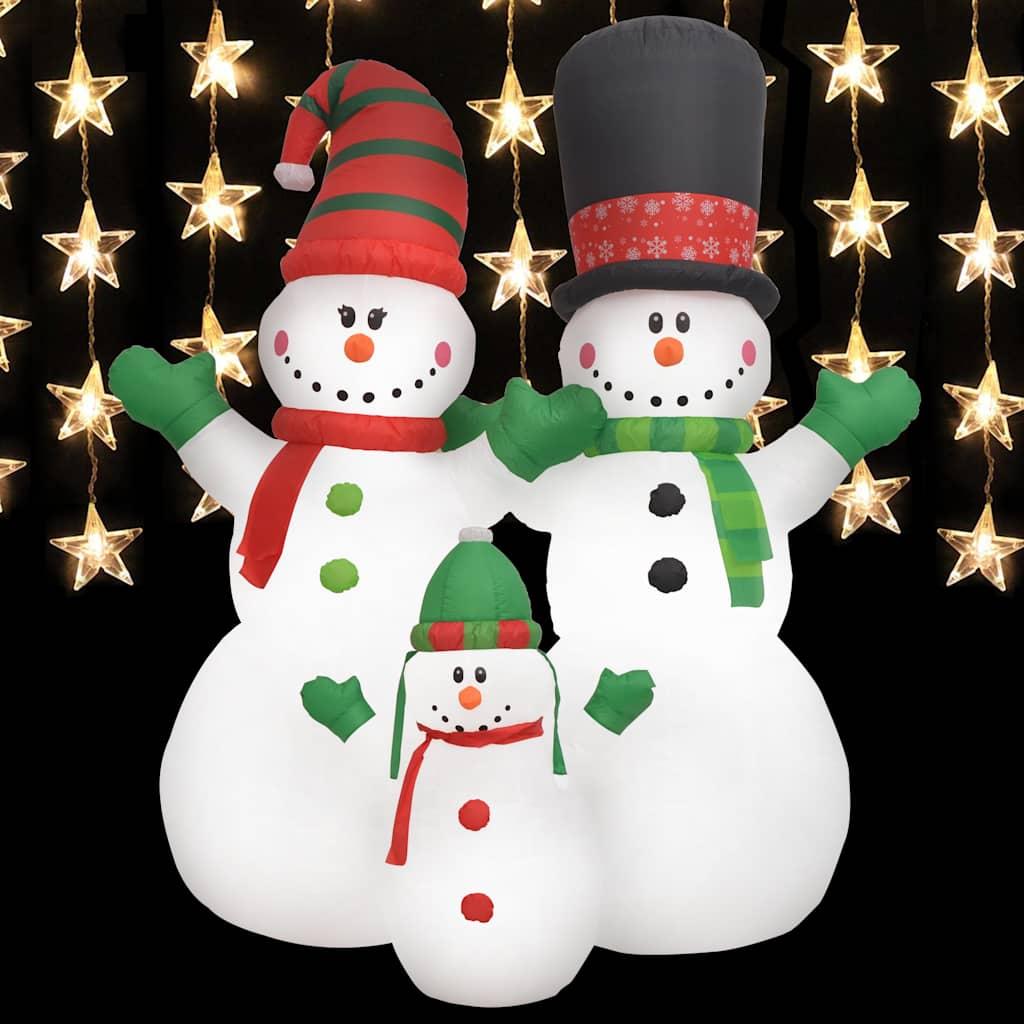 vidaXL Christmas Inflatable Snowmen Family LED IP44 8 ft image