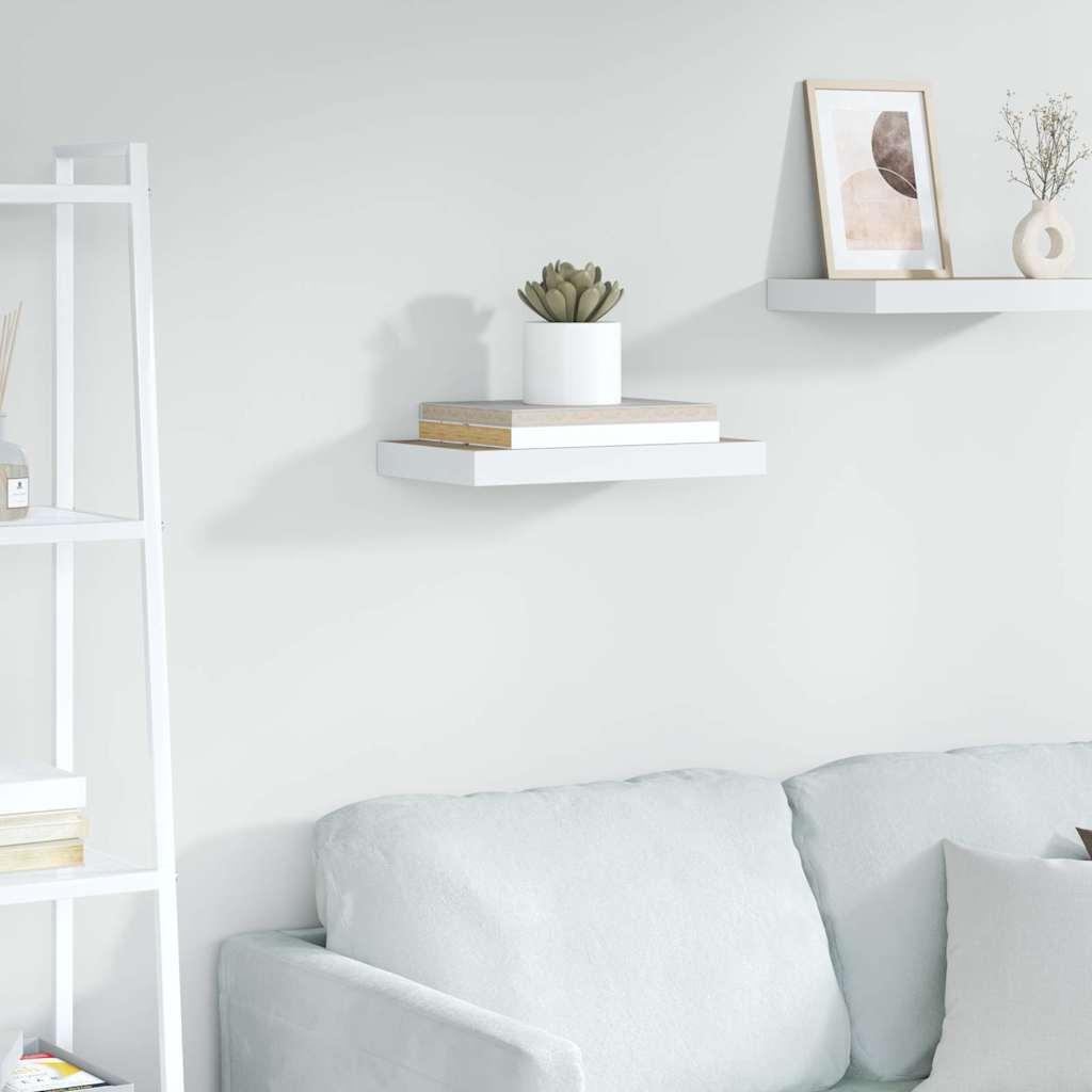 vidaXL Floating Wall Shelf Oak and White 15.7"x9.3"x1.5" MDF image