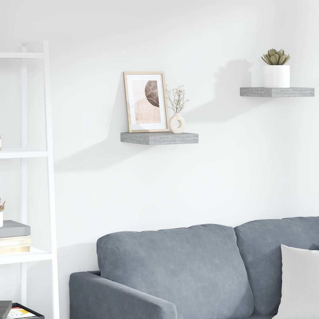vidaXL Floating Wall Shelf Concrete Gray 9.1"x9.3"x1.5" MDF image