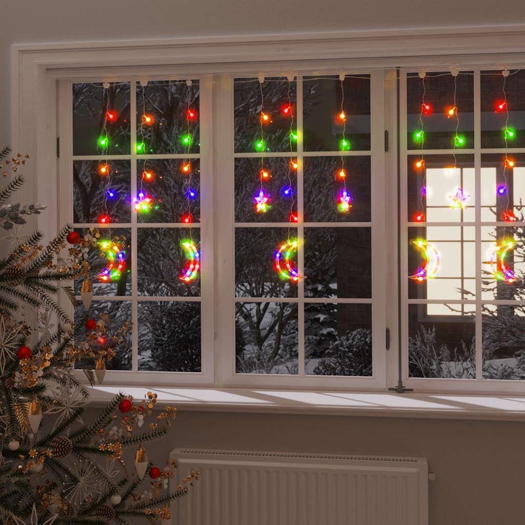 vidaXL Star and Moon Fairy Lights Remote Control 345 LED Colorful image