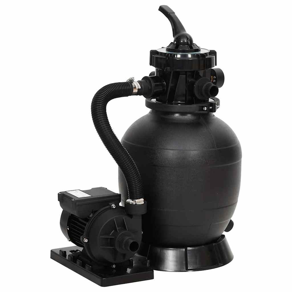 vidaXL Sand Filter Black Steel, PE, ABS Medium Durable Sand Filter image