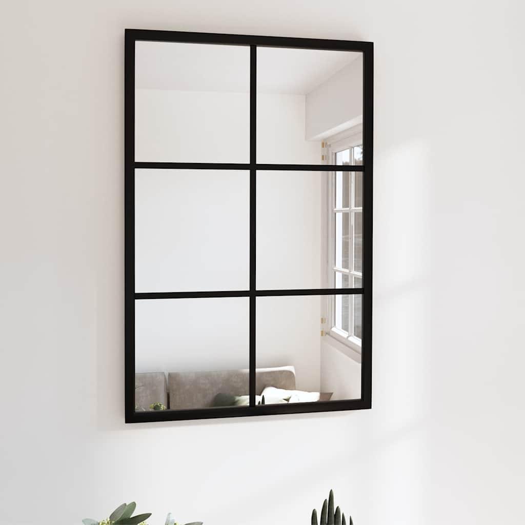 vidaXL Wall Mirror Black 23.6"x15.7" Metal image