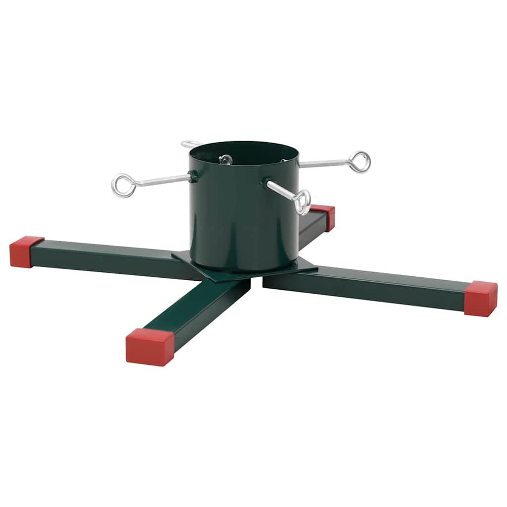 vidaXL Christmas Tree Stand Green and red Metal, plastic Medium Durable image