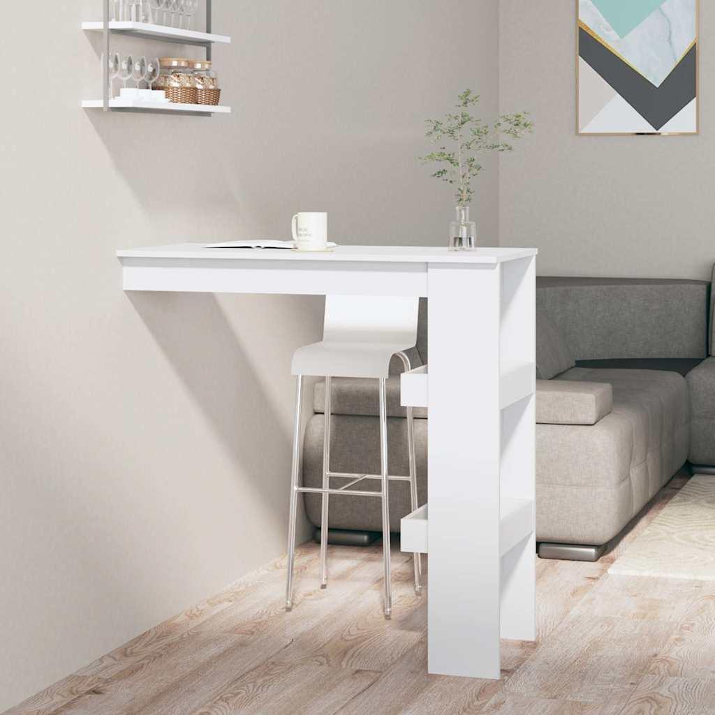 vidaXL Wall Bar Table White 40.2"x17.7"x40.7" Engineered Wood image