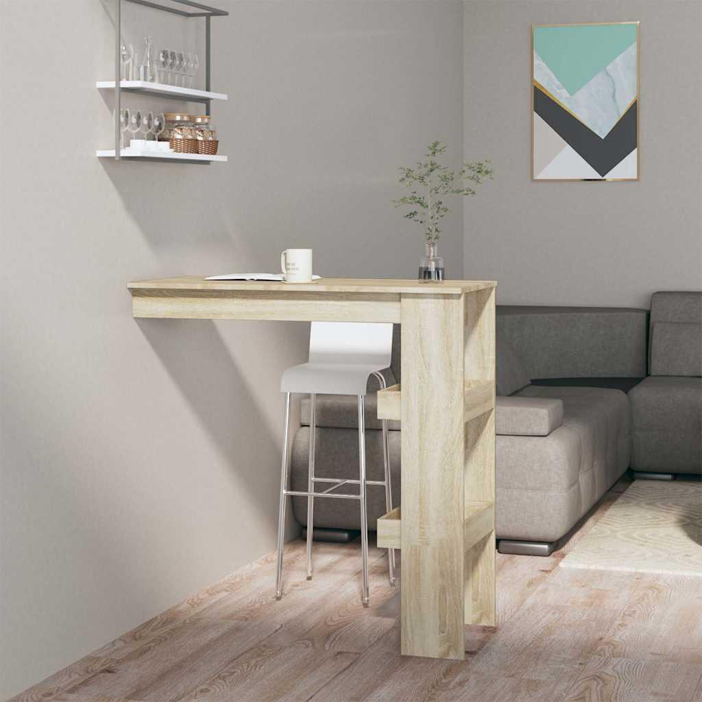 vidaXL Wall Bar Table Sonoma Oak 40.2"x17.7"x40.7" Engineered Wood image