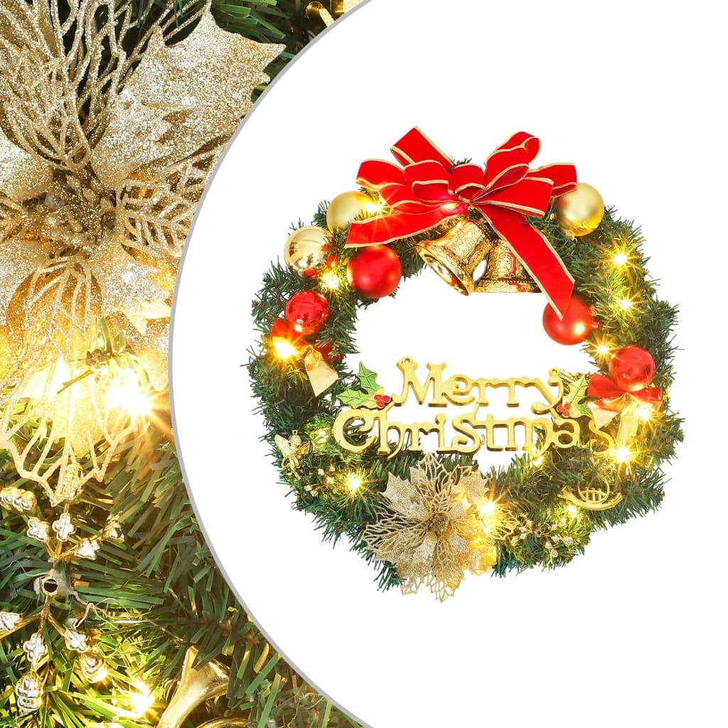 vidaXL Christmas Wreath with 15 LEDs Green 11.8 image