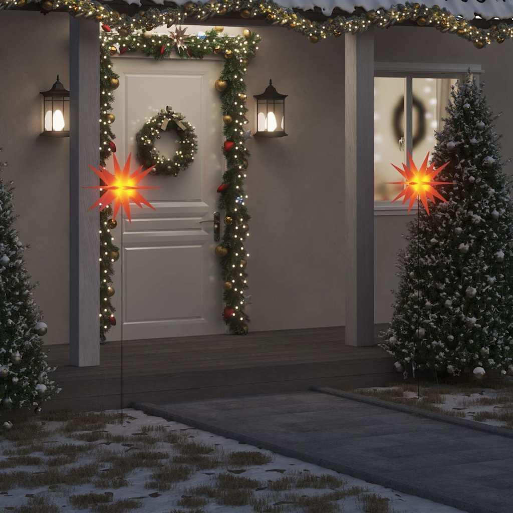 vidaXL Christmas Light Set of 3 Red Polypropylene Medium Foldable image
