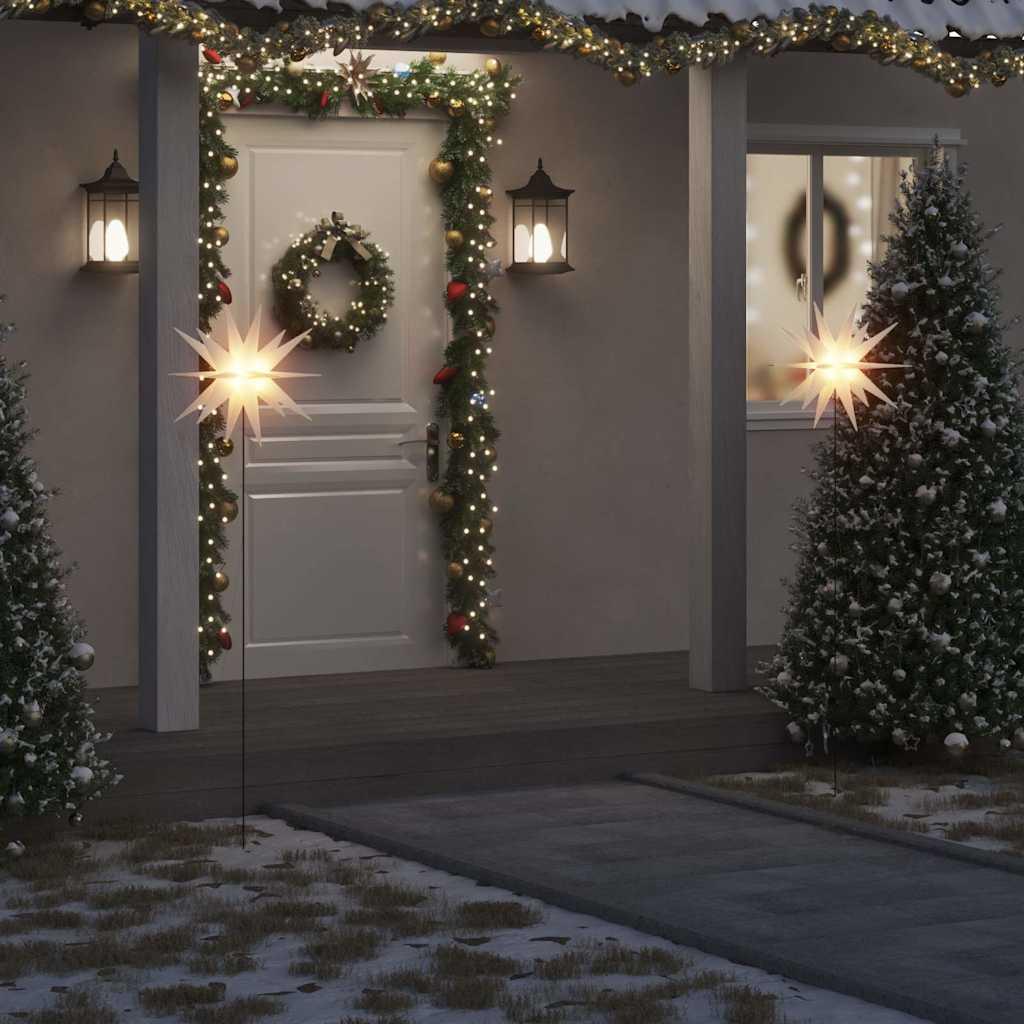 vidaXL Christmas Light Set of 3 White PP (Polypropylene), metal image