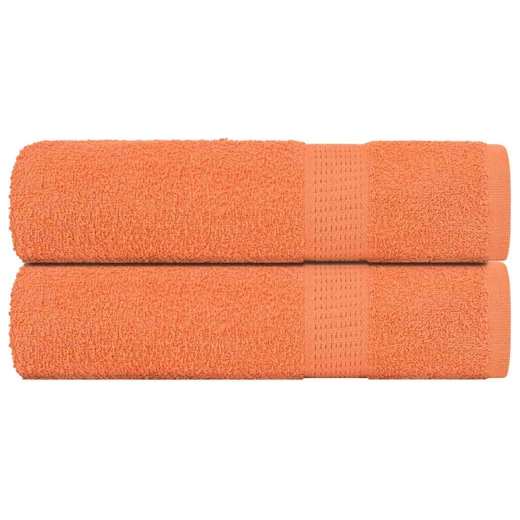 vidaXL Bath Towel Set of 2 Orange 100% Cotton 39.4 x 59.1 in Durable image