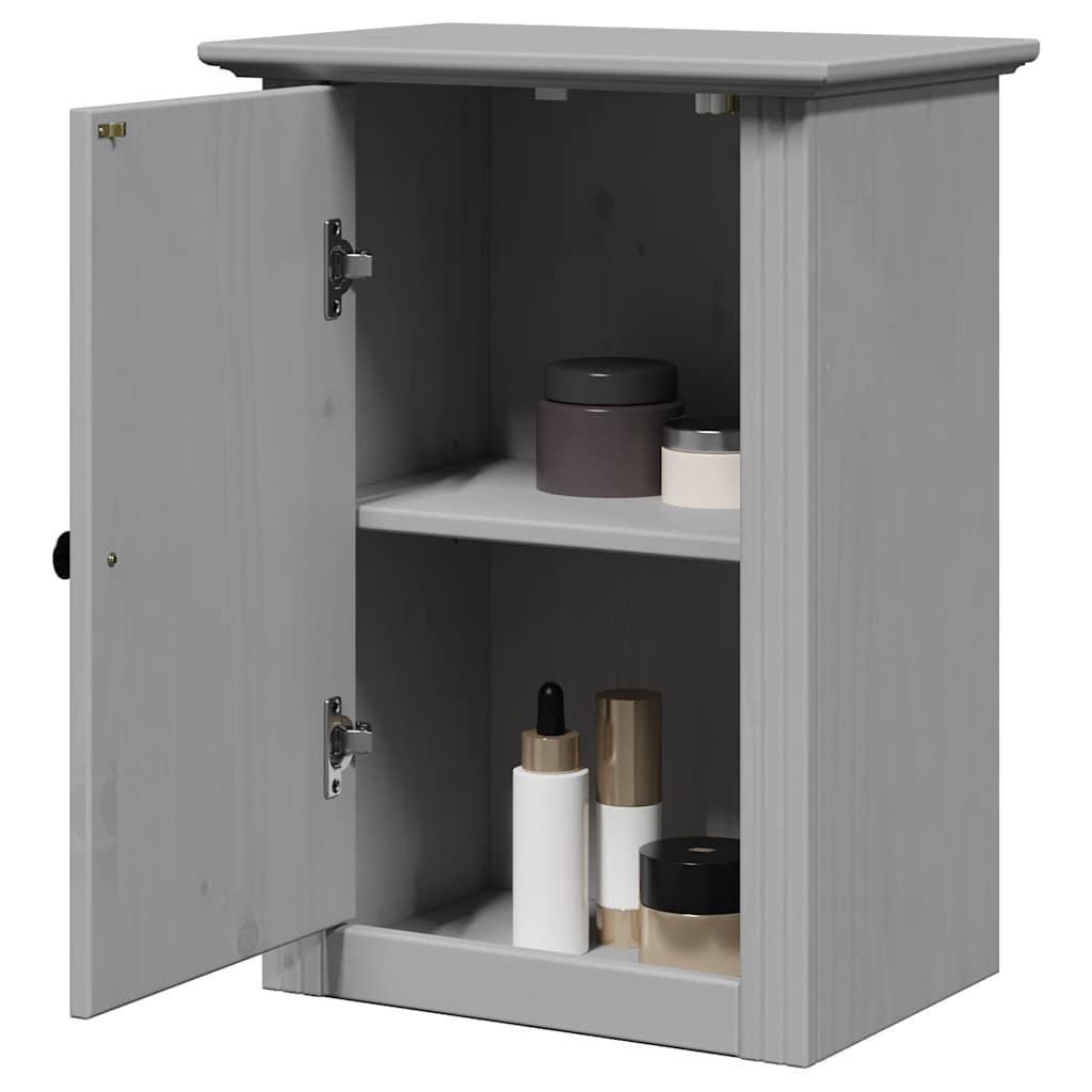 vidaXL Bathroom Wall Cabinet Gray Solid pine, engineered wood, metal image