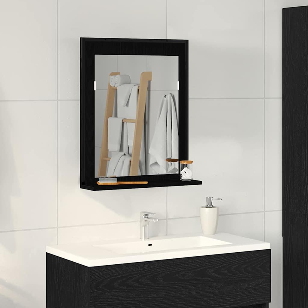 vidaXL Mirror Black oak 19.69 x 4.72 x 23.62 in image